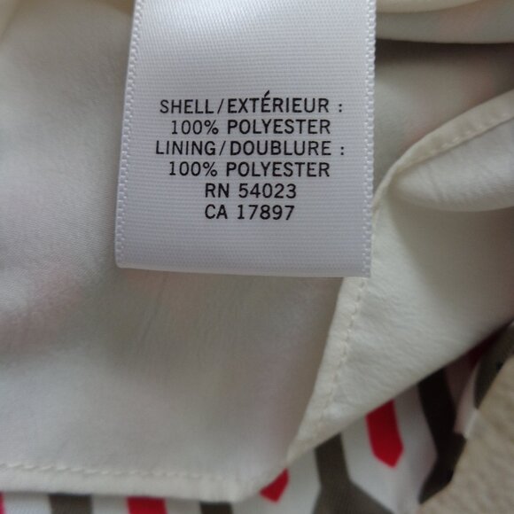 Banana Republic Womens Dress Geometric Print Side Zip‎ Red Blue White Lined Sz 4 - Picture 8 of 9